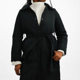 Whistles Padded Mac Coat In Black