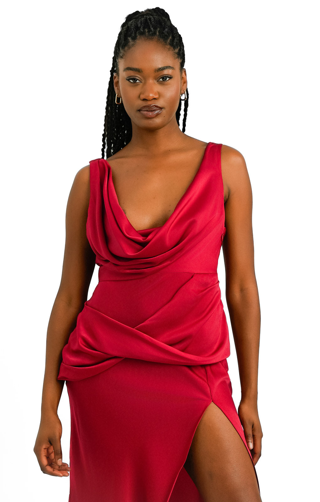 Asos red satin dress online