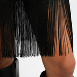 NA-KD x Josefine Hj Fringe Mini Skirt In Black