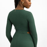 ASOS DESIGN Drape Midi Dress With Wrap Detail In Green