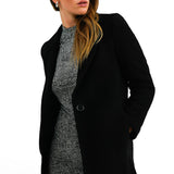 Helene Berman Classic Wool Blend Coat In Black