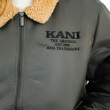 Karl Kani Retro Aviator Bomber Jacket In Grey With Contrast Borg Collar