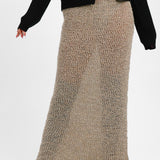 ASOS EDITION Semi Sheer Column Knitted Maxi Skirt In Mocha