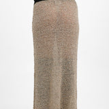 ASOS EDITION Semi Sheer Column Knitted Maxi Skirt In Mocha