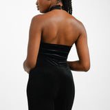 NA-KD Velvet Jumpsuit In Black