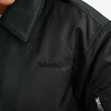 Wrangler Bomber Jacket With Collar And Ruching Detail In Black