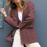 Topshop Relaxed Oversized Single Breasted Blazer In Chocolate Brown