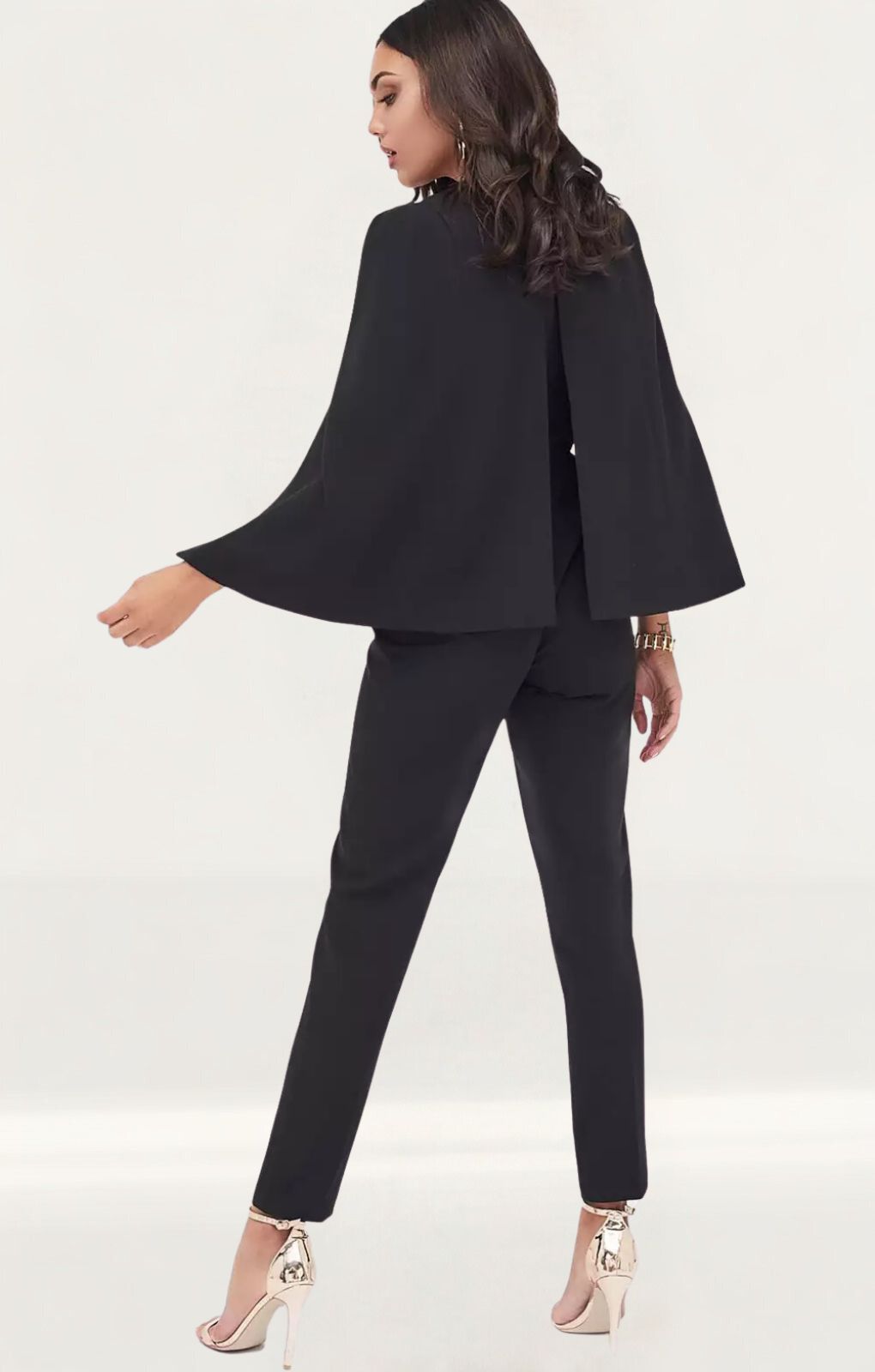 Rent Lavish Alice Cut Out Neck Cape Jumpsuit In Black Hirestreet