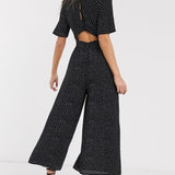 ASOS DESIGN Tea Jumpsuit With Button Back Detail In Mono Spot