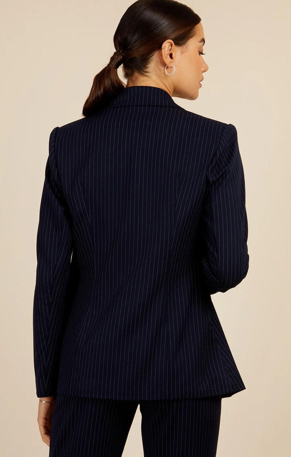 Little Mistress Navy Pinstripe Blazer Jacket