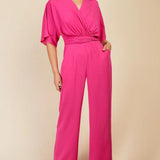 Little Mistress Pink Twist Detail Jumpsuit