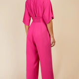 Little Mistress Pink Twist Detail Jumpsuit