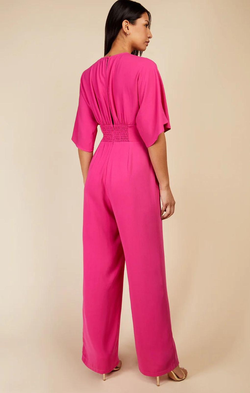 Little Mistress Pink Twist Detail Jumpsuit