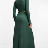 ASOS DESIGN Drape Midi Dress With Wrap Detail In Green