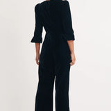 Nobody's Child Black Velvet Frill Sleeve Fleur Jumpsuit