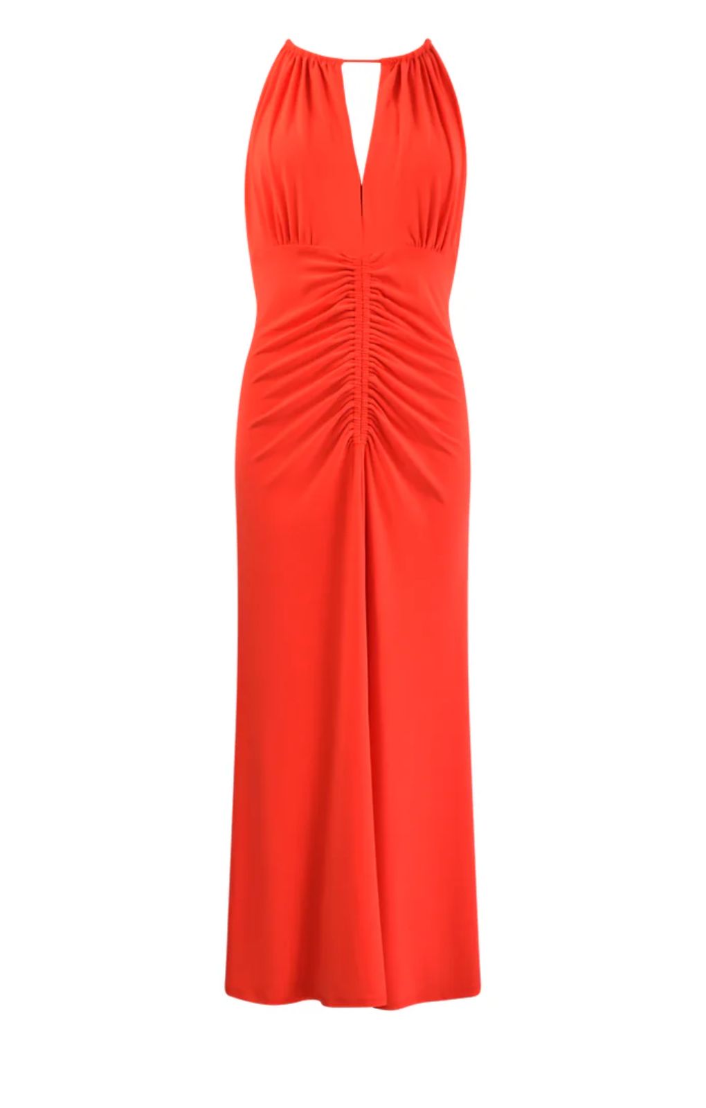 Ro&Zo Coral Red Halterneck Midi Dress