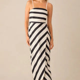 Ro&Zo Penelope Stripe Bandeau Wrap Dress