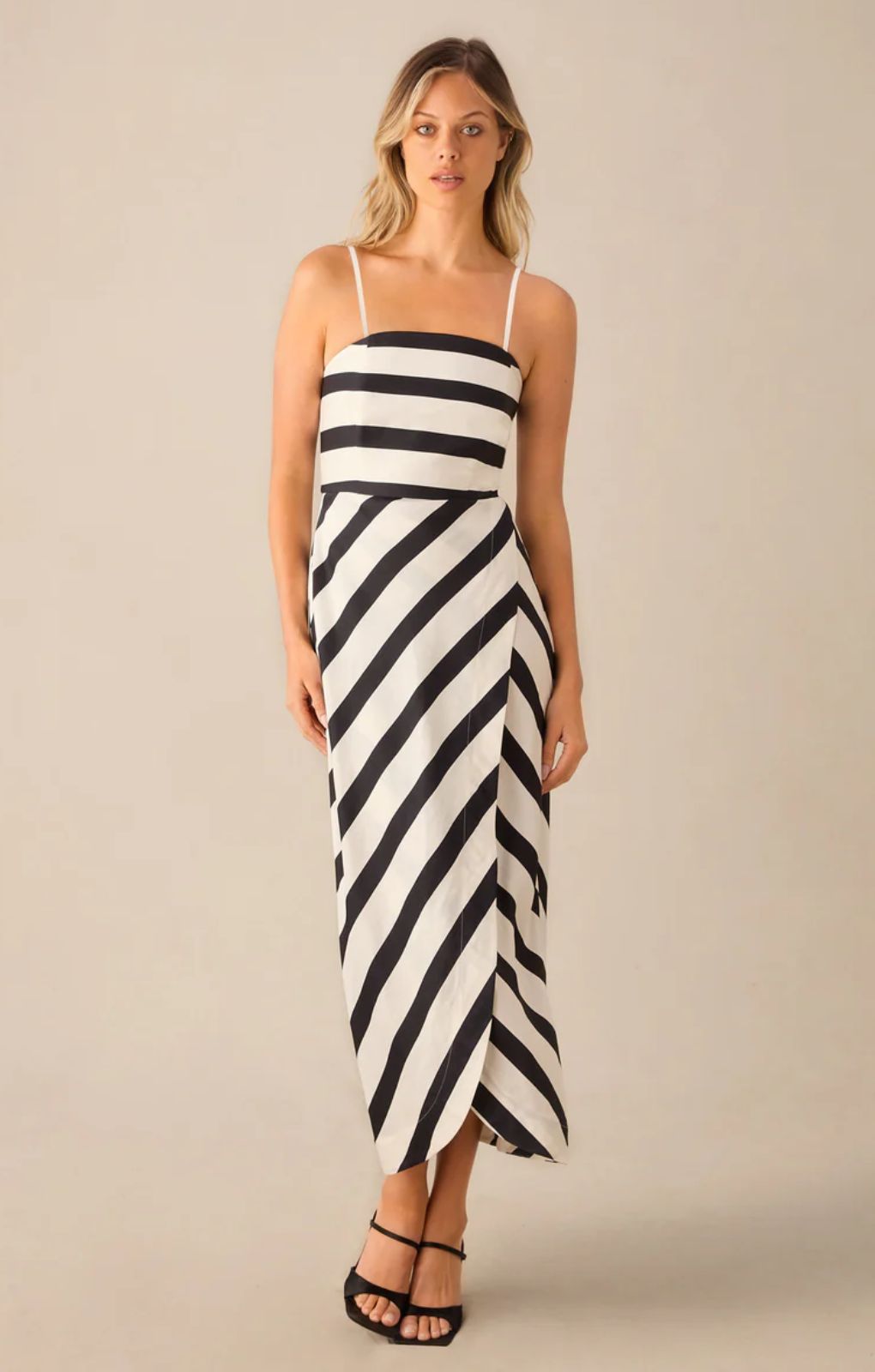 Ro&Zo Penelope Stripe Bandeau Wrap Dress