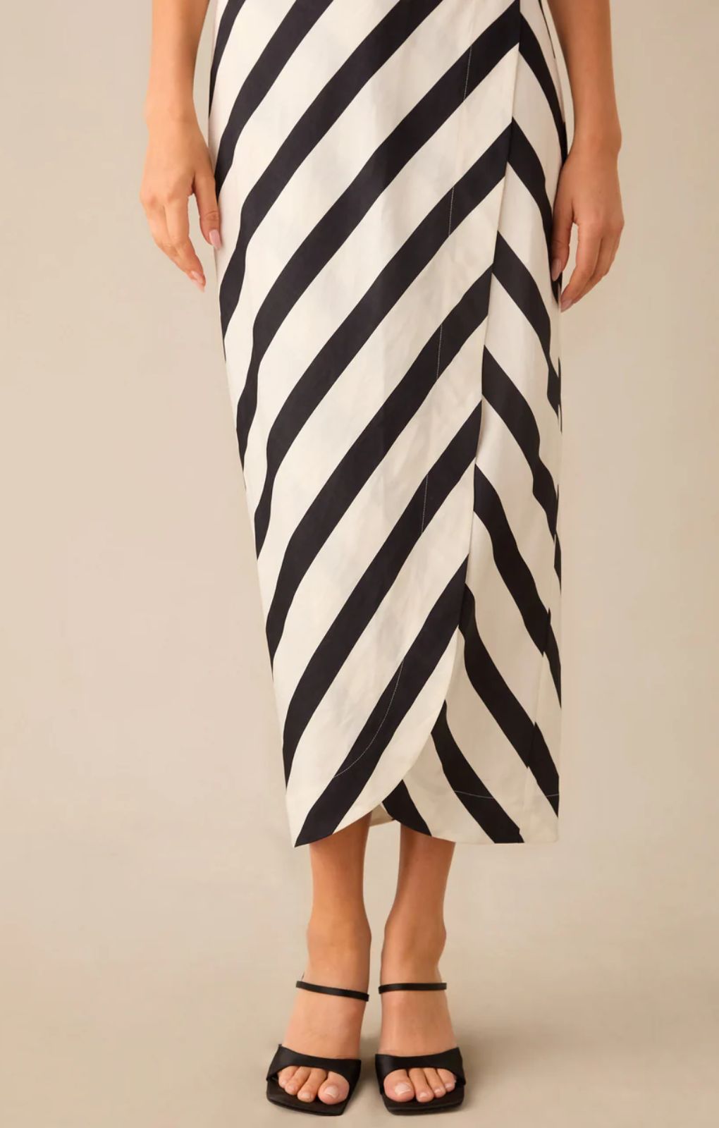 Ro&Zo Penelope Stripe Bandeau Wrap Dress