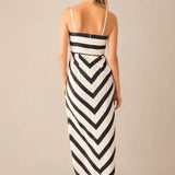 Ro&Zo Penelope Stripe Bandeau Wrap Dress