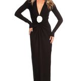 Roserry Mallorca Jersey Maxi Dress in Black