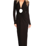 Roserry Mallorca Jersey Maxi Dress in Black