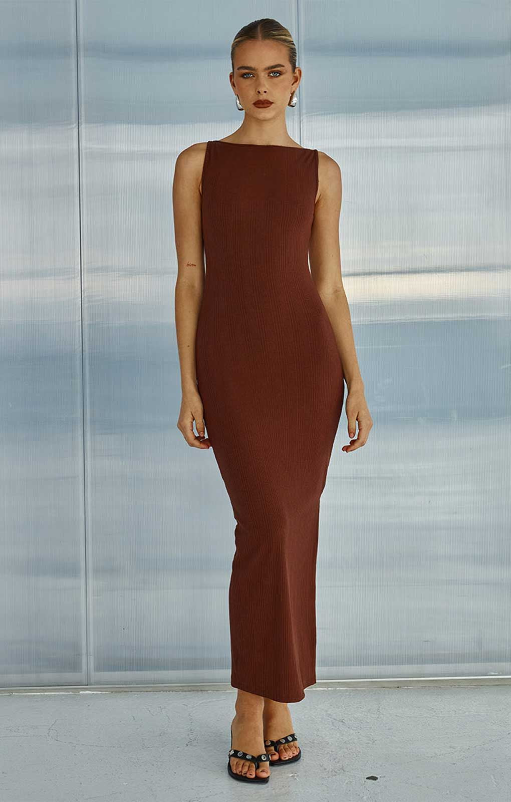 Runaway The Label Chocolate Hudson Midi Dress