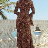 Runaway The Label Sari Leopard Print Maxi Dress