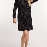 Simply Be Black Sequin Shirt Dress