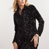 Simply Be Black Sequin Shirt Dress