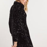 Simply Be Black Sequin Shirt Dress