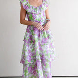 Talulah Evolet Purple Green Midi Dress