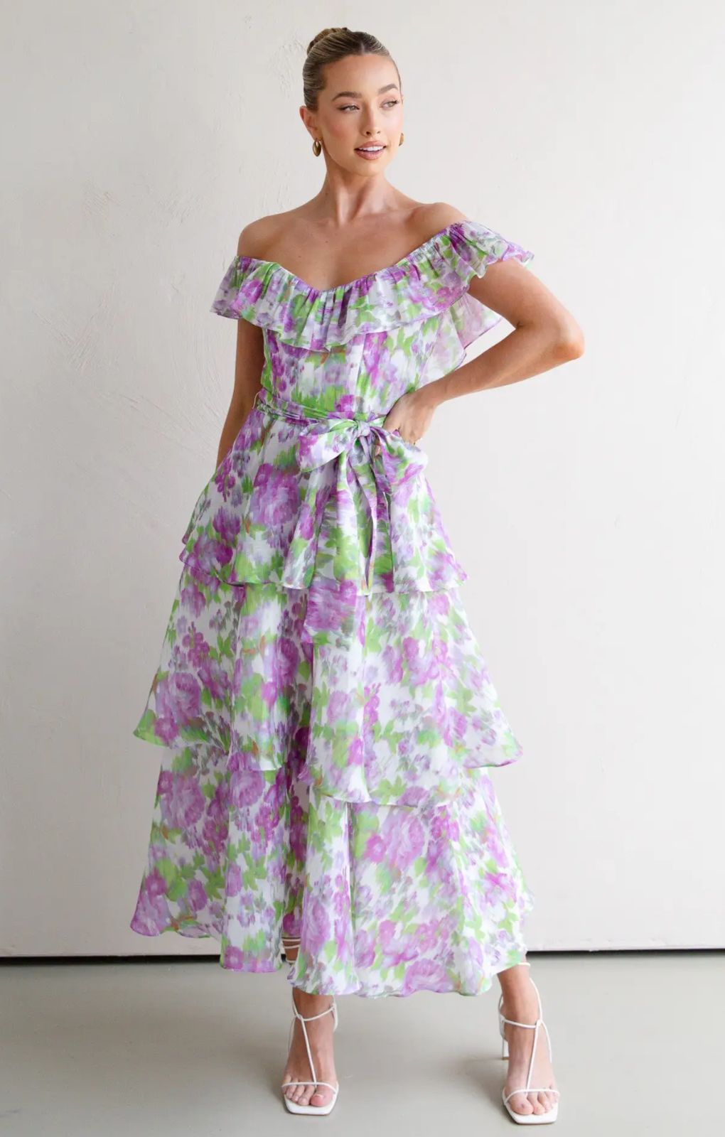 Talulah Evolet Purple Green Midi Dress