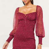 The East Order Burgundy Ginger Mini Dress