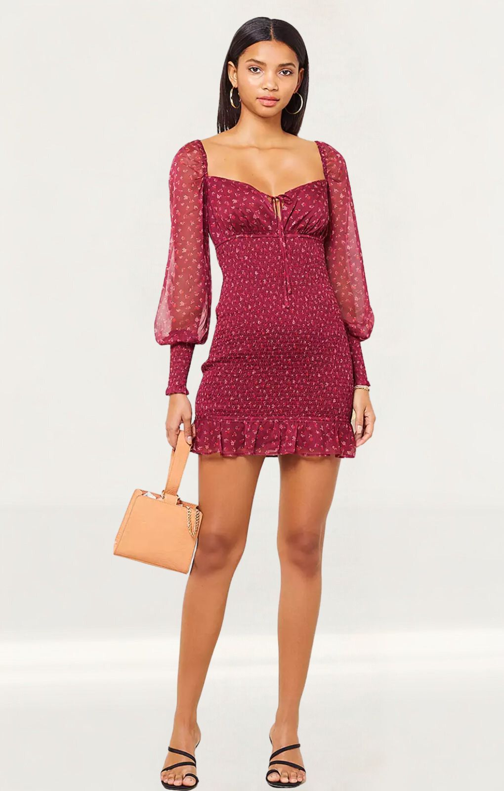 The East Order Burgundy Ginger Mini Dress