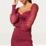 The East Order Burgundy Ginger Mini Dress