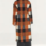 Glamorous Orange Multi Check Double Breasted Coat