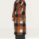 Glamorous Orange Multi Check Double Breasted Coat