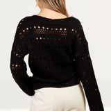 Little Mistress Black Open Knit Cardigan by Vogue Williams