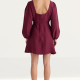 Nobody's Child Burgundy Balloon Sleeve Zora Mini Dress