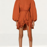 Amy Lynn Kravitz Puff Sleeve Wrap Dress