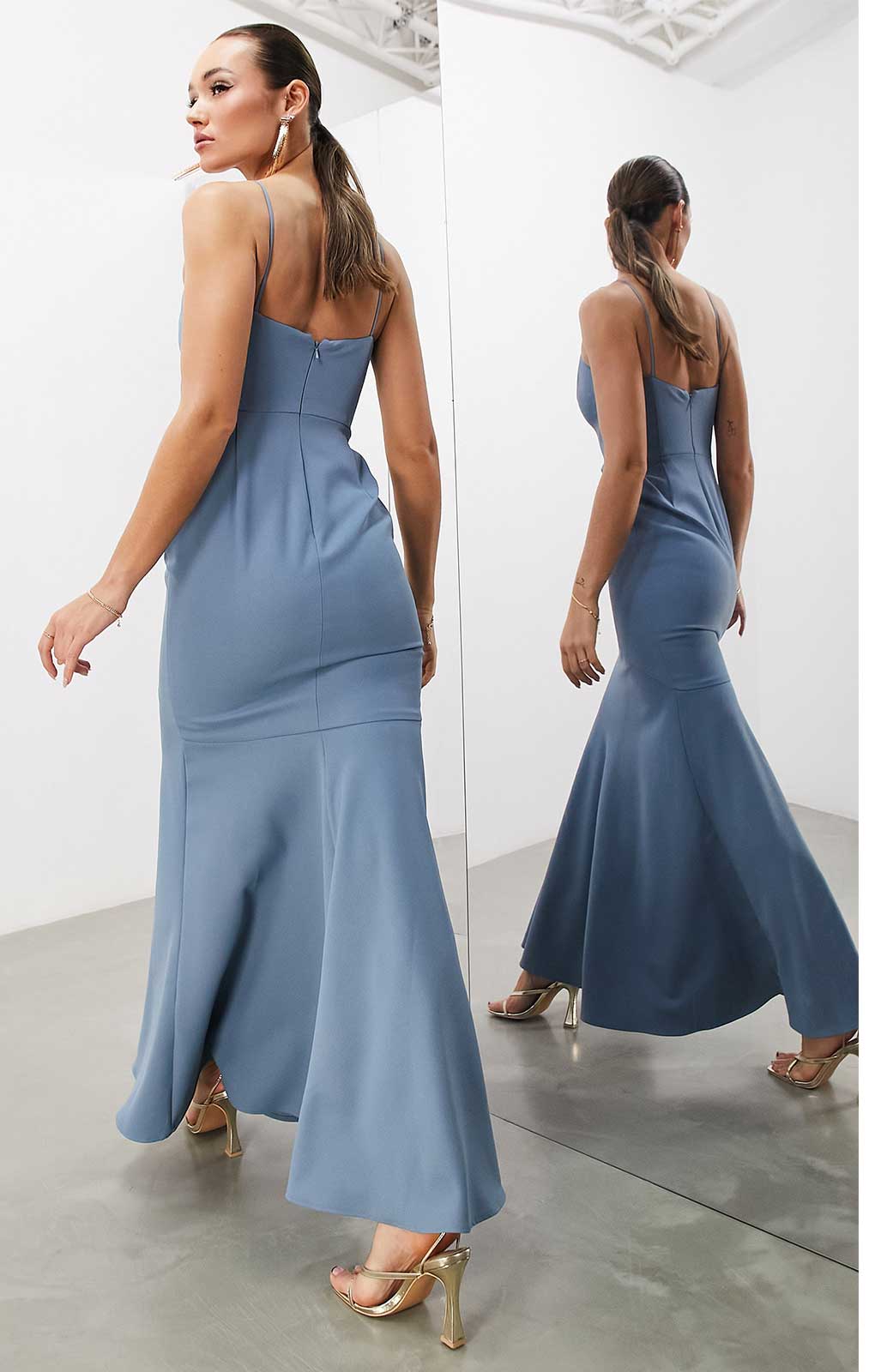 Asos fishtail maxi dress best sale