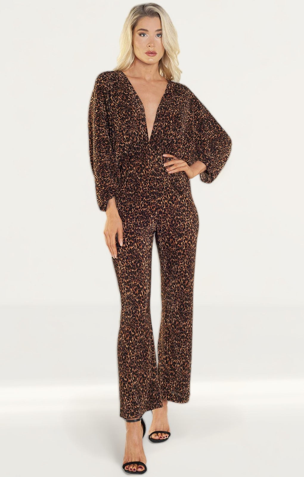 Bardot Leopard Print Kimono Jumpsuit