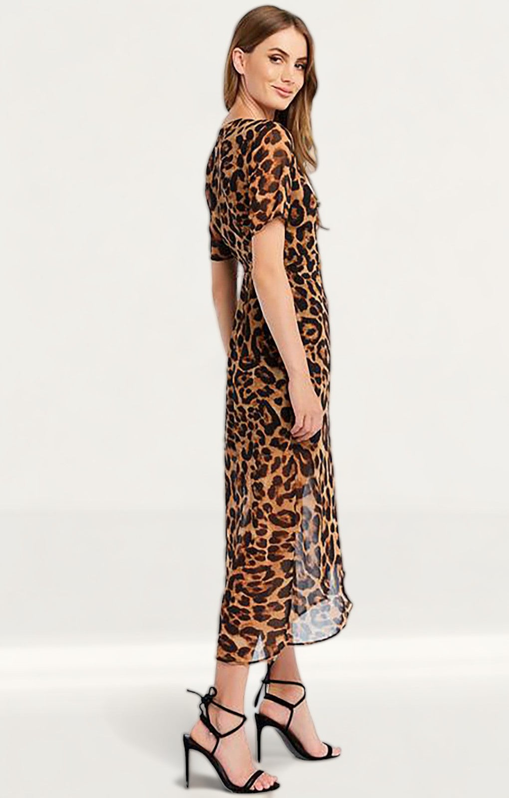 Leopard wrap midi dress oasis best sale