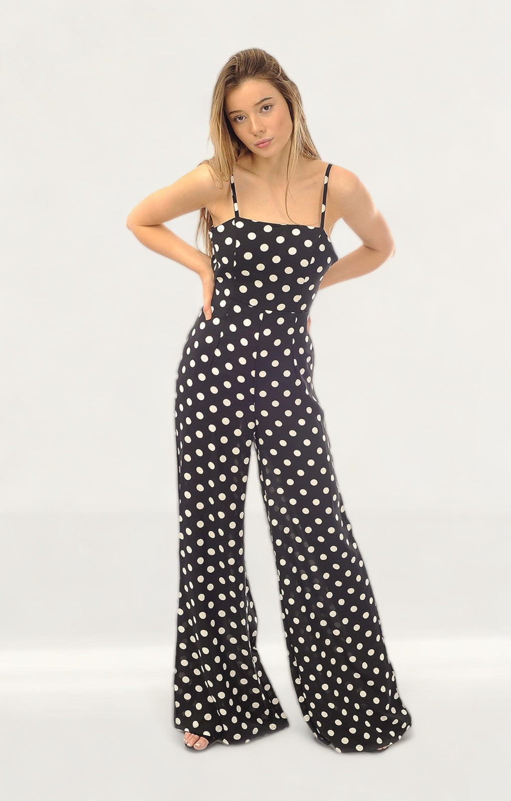 Rent Black White Polka Dot Jumpsuit Hirestreet