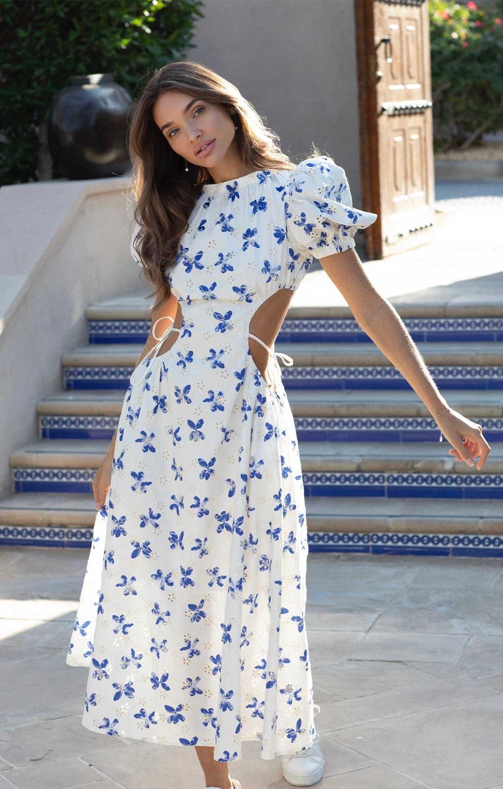 Anne Louise Boutique Blue & White Kika Dress