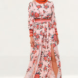 Comino Couture Pink Floral Let's Split Dress