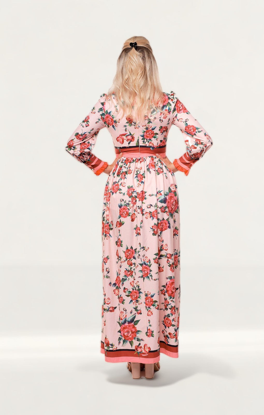 Comino Couture Pink Floral Let's Split Dress