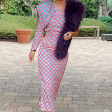 Panambi Pink Print One Shoulder Midi Dress