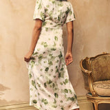 Nobody's Child Green Floral Satin Erin Midaxi Dress